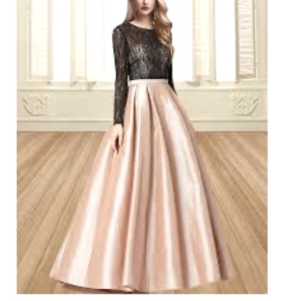MacDuggal Formal long sleeve studded ball gown sz 10/12